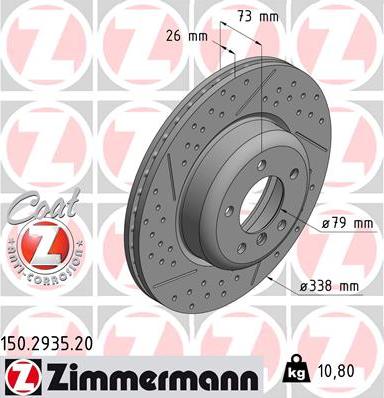 Zimmermann 150.2935.20 - Disque de frein cwaw.fr