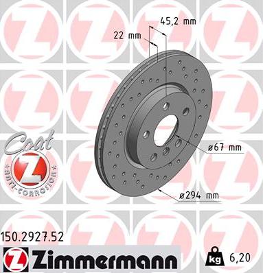 Zimmermann 150.2927.52 - Disque de frein cwaw.fr