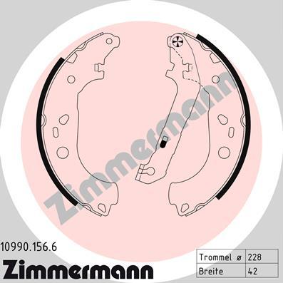 Zimmermann 10990.156.6 - Jeu de mâchoires de frein cwaw.fr