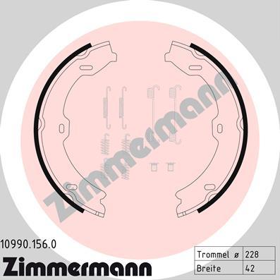 Zimmermann 10990.156.0 - Jeu de mâchoires de frein, frein de stationnement cwaw.fr