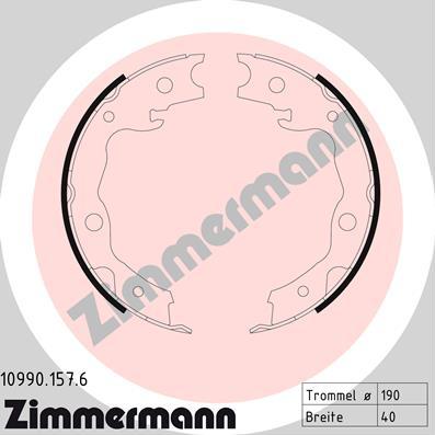 Zimmermann 10990.157.6 - Jeu de mâchoires de frein, frein de stationnement cwaw.fr