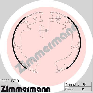 Zimmermann 10990.157.3 - Jeu de mâchoires de frein, frein de stationnement cwaw.fr