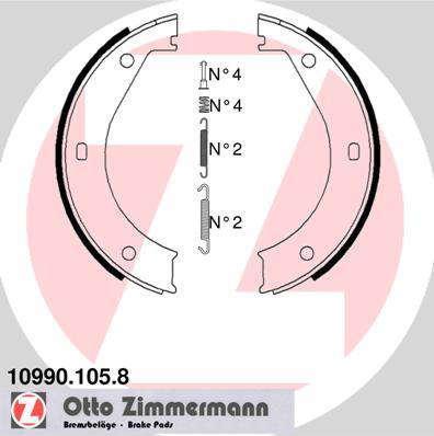 Zimmermann 10990.105.8 - Jeu de mâchoires de frein, frein de stationnement cwaw.fr