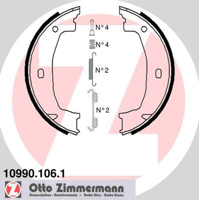 Zimmermann 10990.106.1 - Jeu de mâchoires de frein, frein de stationnement cwaw.fr