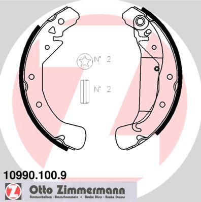 Zimmermann 10990.100.9 - Jeu de mâchoires de frein cwaw.fr