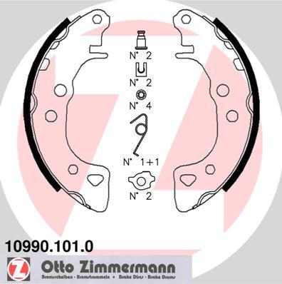 Zimmermann 10990.101.0 - Jeu de mâchoires de frein cwaw.fr