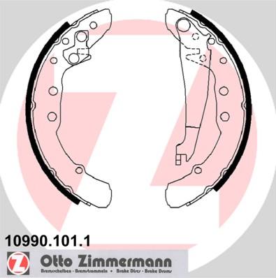 Zimmermann 10990.101.1 - Jeu de mâchoires de frein cwaw.fr