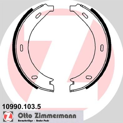 Zimmermann 10990.103.5 - Jeu de mâchoires de frein, frein de stationnement cwaw.fr