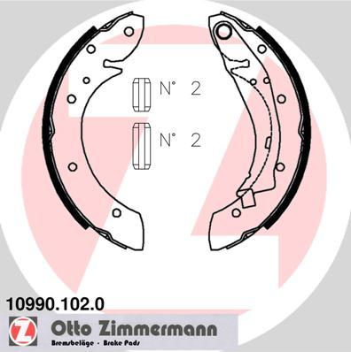 Zimmermann 10990.102.0 - Jeu de mâchoires de frein cwaw.fr