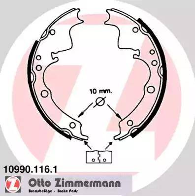 Zimmermann 10990.116.1 - Jeu de mâchoires de frein cwaw.fr