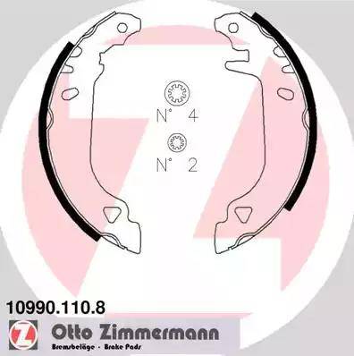 Zimmermann 10990.110.8 - Jeu de mâchoires de frein cwaw.fr