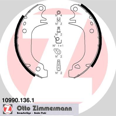 Zimmermann 10990.136.1 - Jeu de mâchoires de frein cwaw.fr