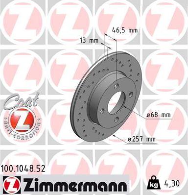 Zimmermann 100.1048.52 - Disque de frein cwaw.fr