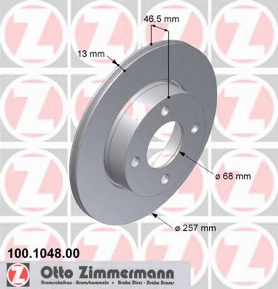 Zimmermann 100 1048 00 - Disque de frein cwaw.fr