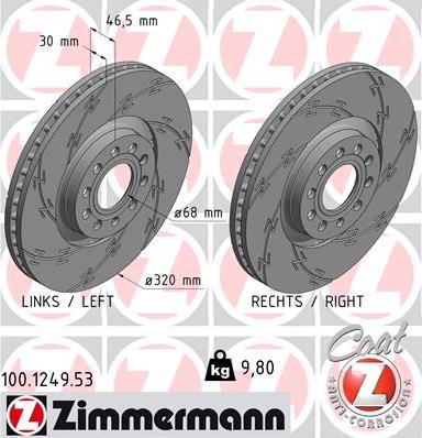 Zimmermann 100.1249.53 - Disque de frein cwaw.fr