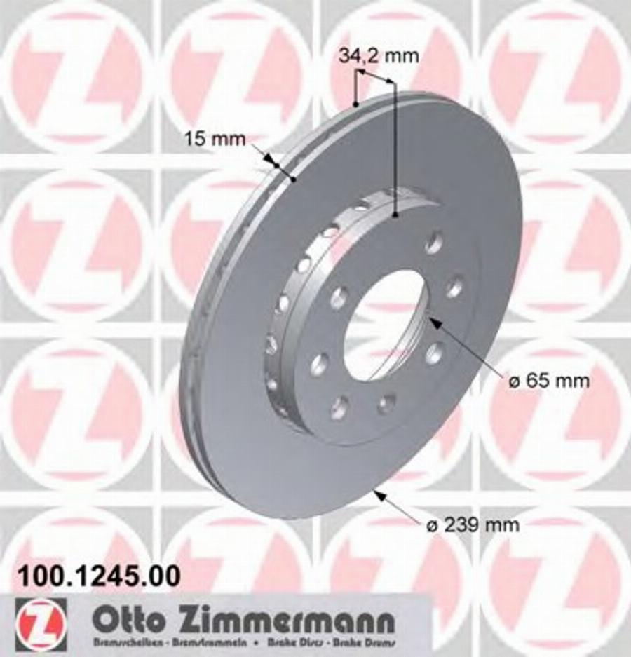 Zimmermann 100 1245 00 - Disque de frein cwaw.fr