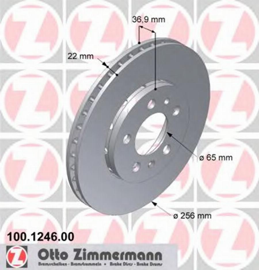 Zimmermann 100 1246 00 - Disque de frein cwaw.fr