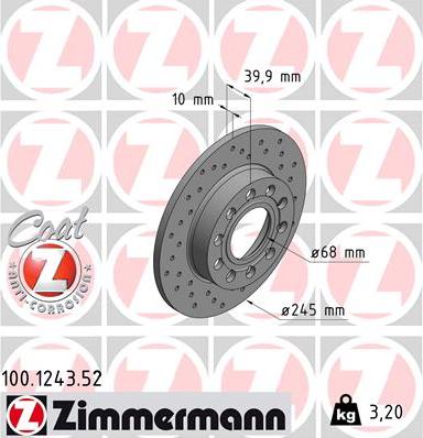 Zimmermann 100.1243.52 - Disque de frein cwaw.fr