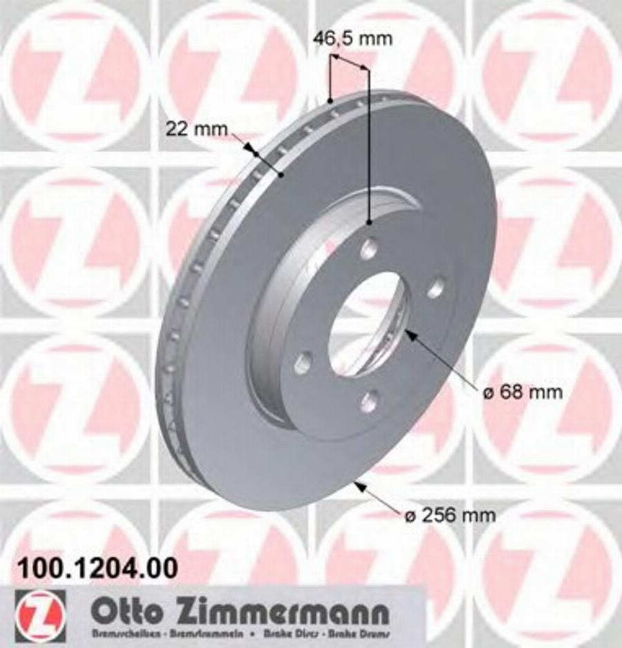 Zimmermann 100 1204 00 - Disque de frein cwaw.fr