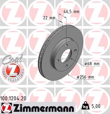 Zimmermann 100.1204.20 - Disque de frein cwaw.fr