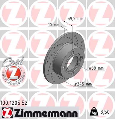 Zimmermann 100.1205.52 - Disque de frein cwaw.fr