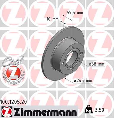 Zimmermann 100.1205.20 - Disque de frein cwaw.fr