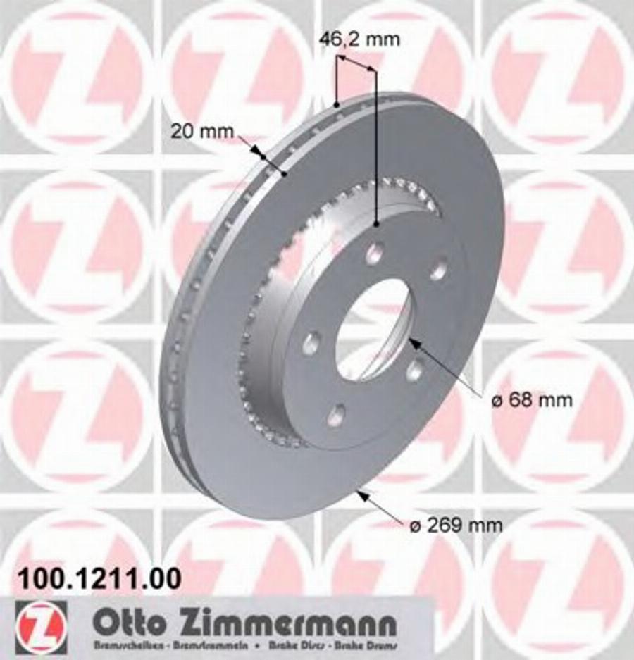 Zimmermann 100 1211 00 - Disque de frein cwaw.fr