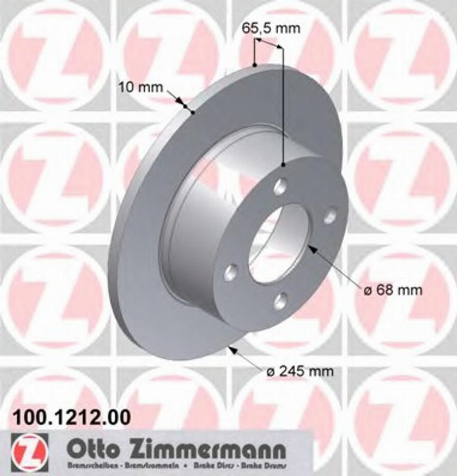 Zimmermann 100 1212 00 - Disque de frein cwaw.fr