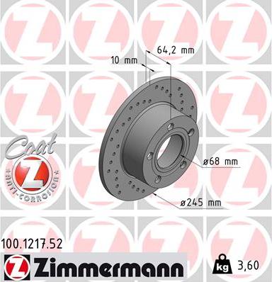 Zimmermann 100.1217.52 - Disque de frein cwaw.fr