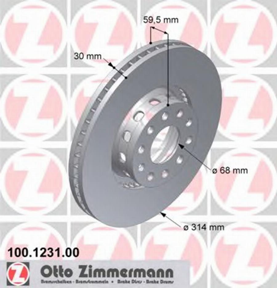 Zimmermann 100 1231 00 - Disque de frein cwaw.fr