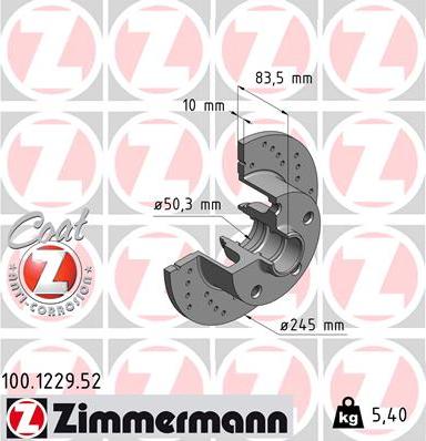 Zimmermann 100.1229.52 - Disque de frein cwaw.fr