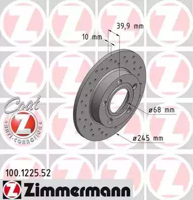 Zimmermann 100.1225.52 - Disque de frein cwaw.fr