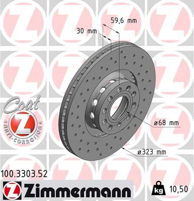 Zimmermann 100.3303.52 - Disque de frein cwaw.fr