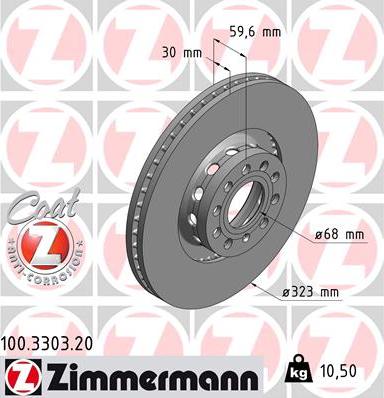 Zimmermann 100.3303.20 - Disque de frein cwaw.fr