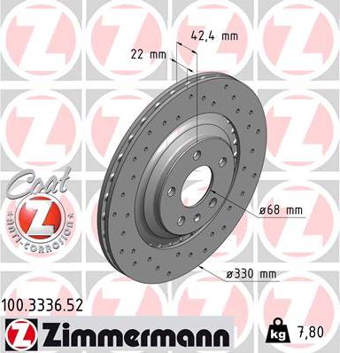 Zimmermann 100.3336.52 - Disque de frein cwaw.fr