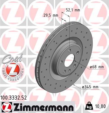 Zimmermann 100.3332.52 - Disque de frein cwaw.fr