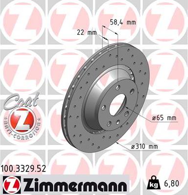 Zimmermann 100.3329.52 - Disque de frein cwaw.fr