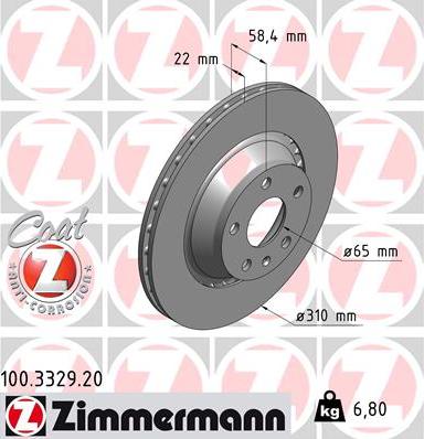 Zimmermann 100.3329.20 - Disque de frein cwaw.fr