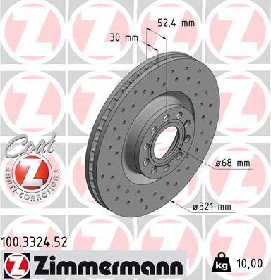 Zimmermann 100.3324.52 - Disque de frein cwaw.fr