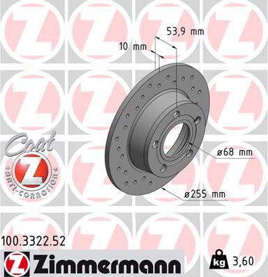 Zimmermann 100.3322.52 - Disque de frein cwaw.fr