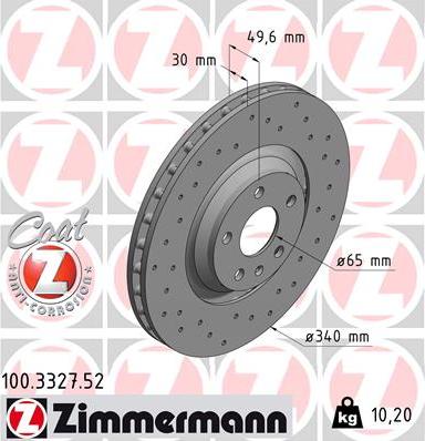 Zimmermann 100.3327.52 - Disque de frein cwaw.fr