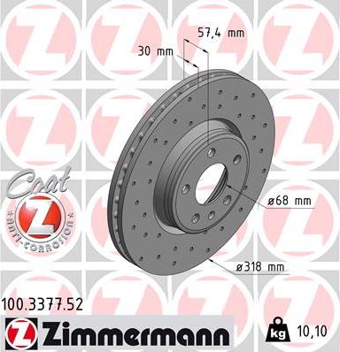 Zimmermann 100.3377.52 - Disque de frein cwaw.fr