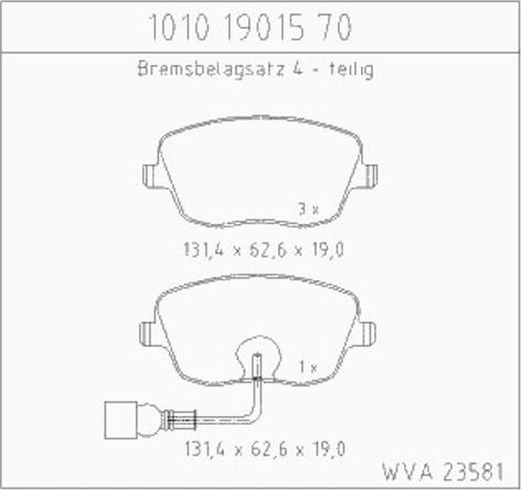 Zimmermann 10101901570 - Kit de plaquettes de frein, frein à disque cwaw.fr