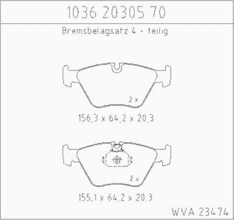 Zimmermann 1036.20305.70 - Kit de plaquettes de frein, frein à disque cwaw.fr