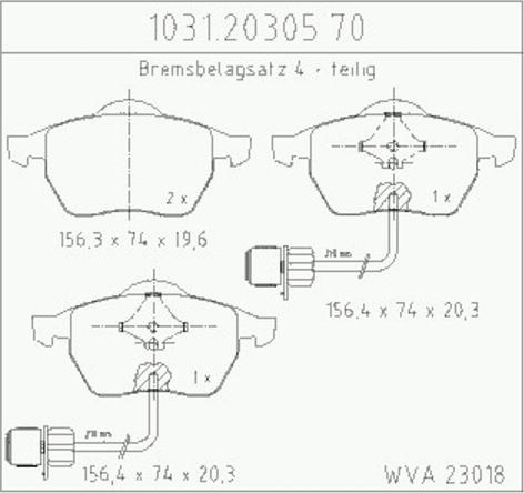 Zimmermann 10312030570 - Kit de plaquettes de frein, frein à disque cwaw.fr