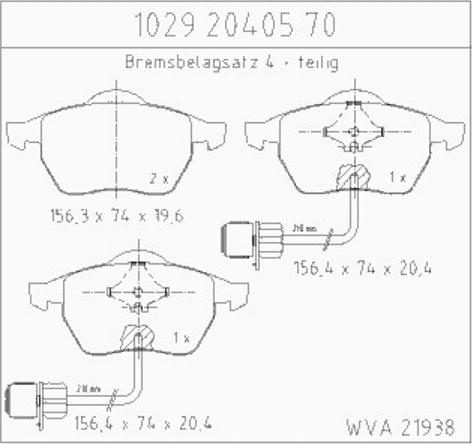 Zimmermann 10292040570 - Kit de plaquettes de frein, frein à disque cwaw.fr