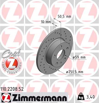 Zimmermann 110.2208.52 - Disque de frein cwaw.fr