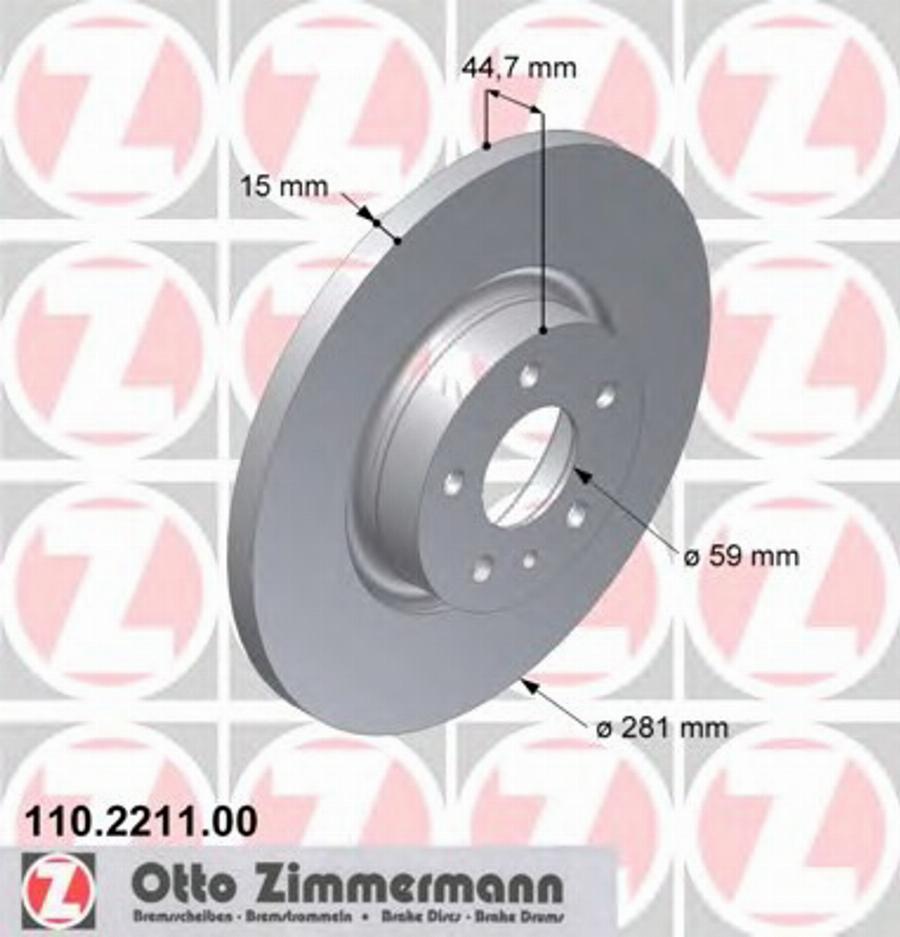 Zimmermann 110.2211.00 - Disque de frein cwaw.fr