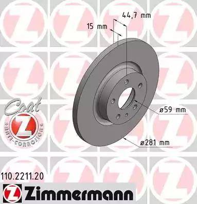 Zimmermann 110.2211.20 - Disque de frein cwaw.fr