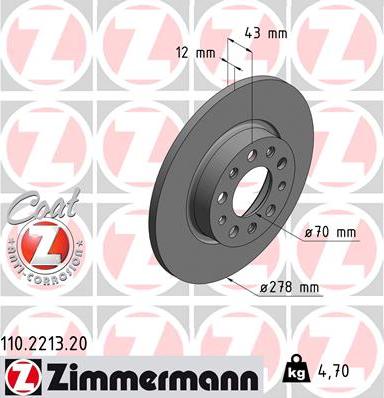 Zimmermann 110.2213.20 - Disque de frein cwaw.fr